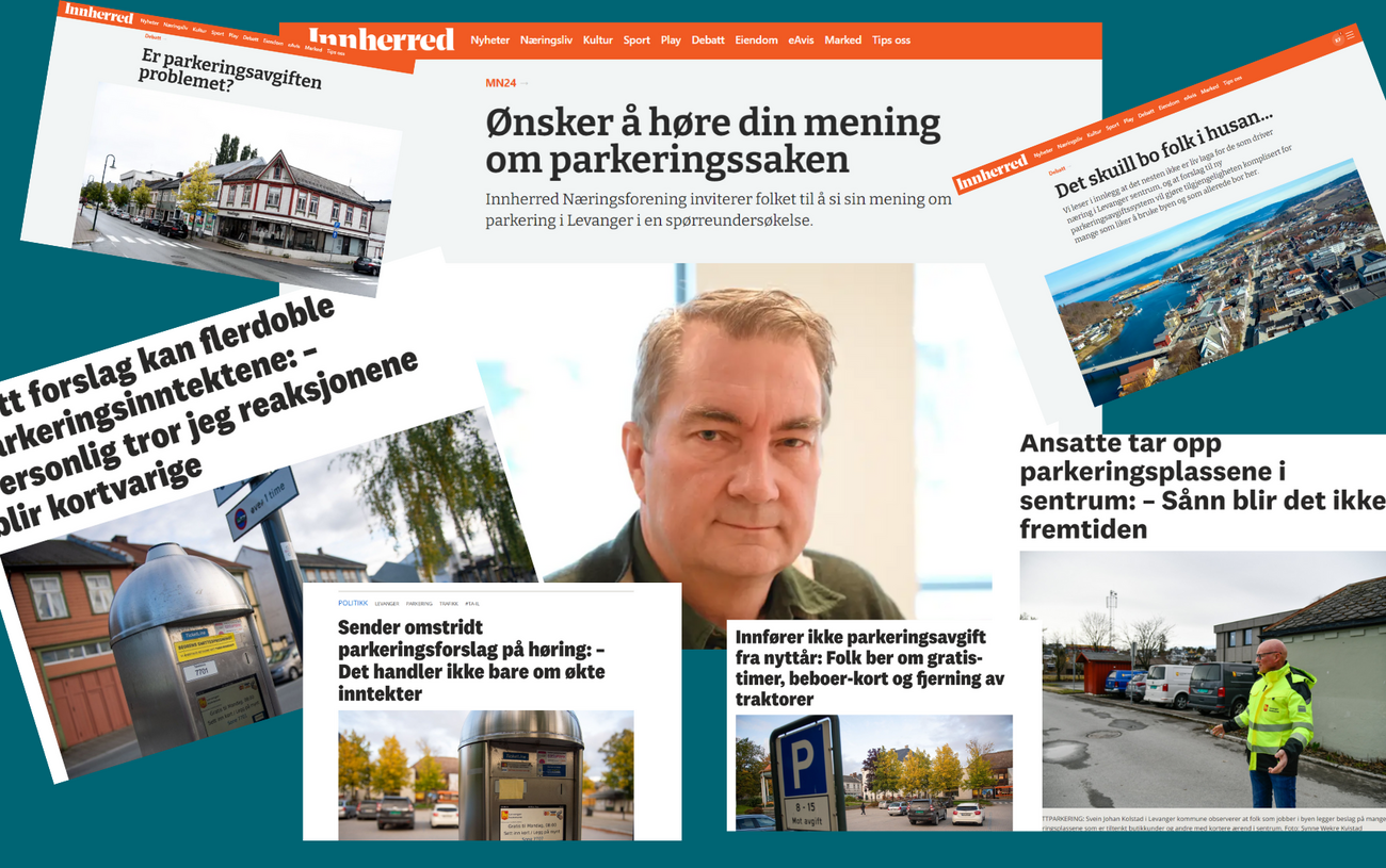 Stort engasjement for parkering i Levanger sentrum ga høringssvar fra Innherred Næringsforening